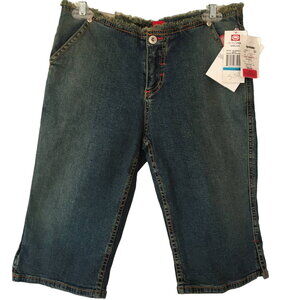 NWT Ecko Red Size 9 Bermuda Denim Capris 4 Pocket Indigo Classic Wash,